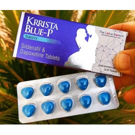 印度巔峰藍P雙效 KRRISTA BLUE-P 威而鋼雙效片(西地那非110mg+達泊西汀110mg )1盒10粒    價格最便宜